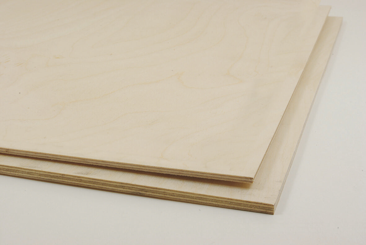 Birch Plywood Sheets - 600 x 300 x 4mm (Pack of 10)