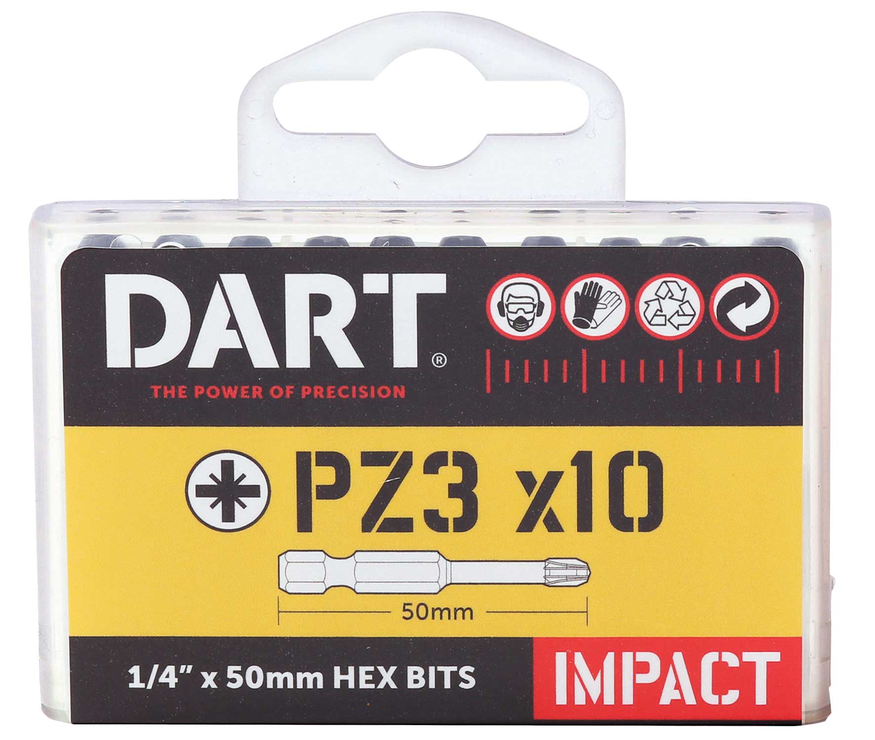 Impact Driver Bit PZ3 x 50mm - Pack of 10