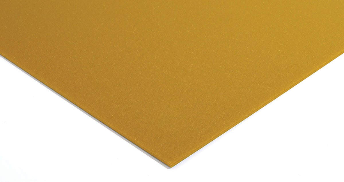 Sparkle Cast Acrylic 3mm Sheet - Gold 600 x 400mm