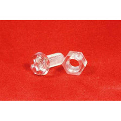 Clear Plastic Nut & Bolt - M4 x 12 - Pack of 50