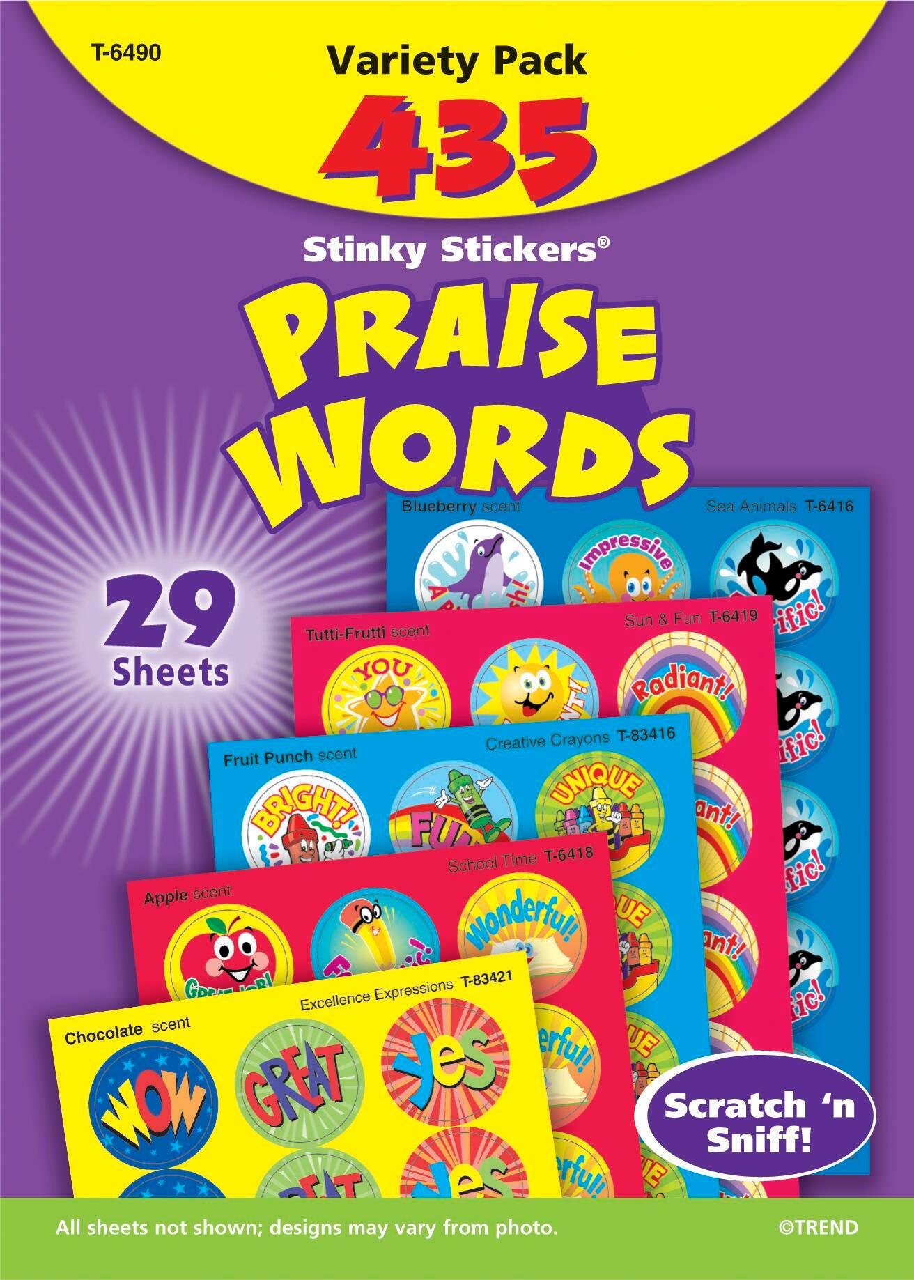 STICKERS STINKY 1 PRAISE WORDS JUMBO PACK OF 435