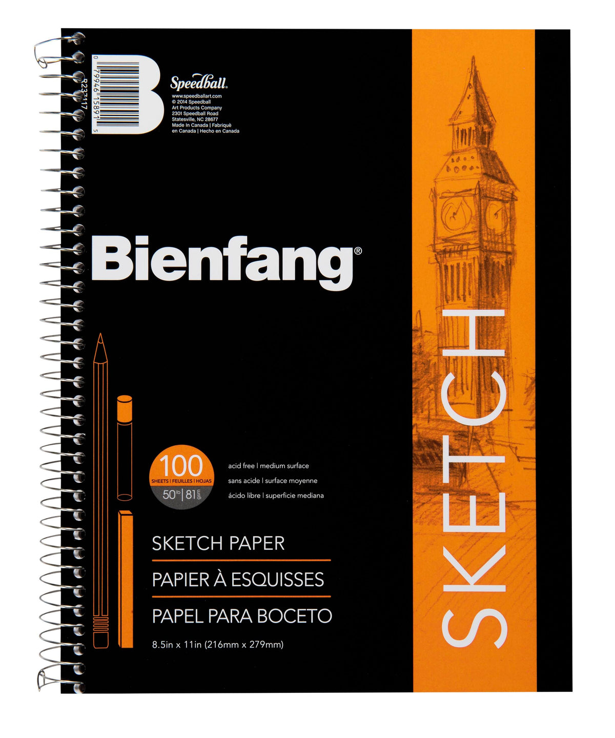 PAD SKETCH BIENFANG 8.5X11 IN 50 LB 100 SHTS