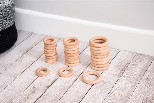 NATURAL WOODEN RINGS (70MM)