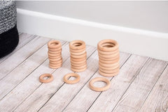 NATURAL WOODEN RINGS (70MM)