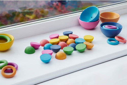 RAINBOW WOODEN SEMISPHERES