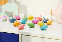 RAINBOW WOODEN SPINNING TOPS