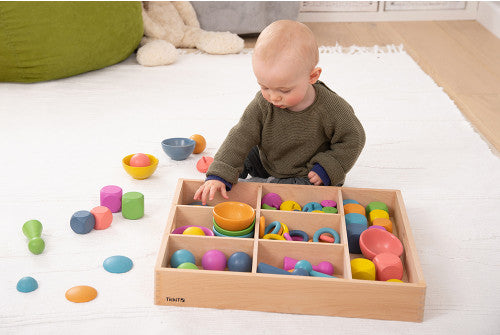 WOODEN SORTING TRAY - 7 WAY