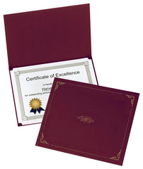 CERTIFICATE HOLDER 8.5 X 11 INCH TEXTURED-LINEN BURGUNDY PACK OF 5