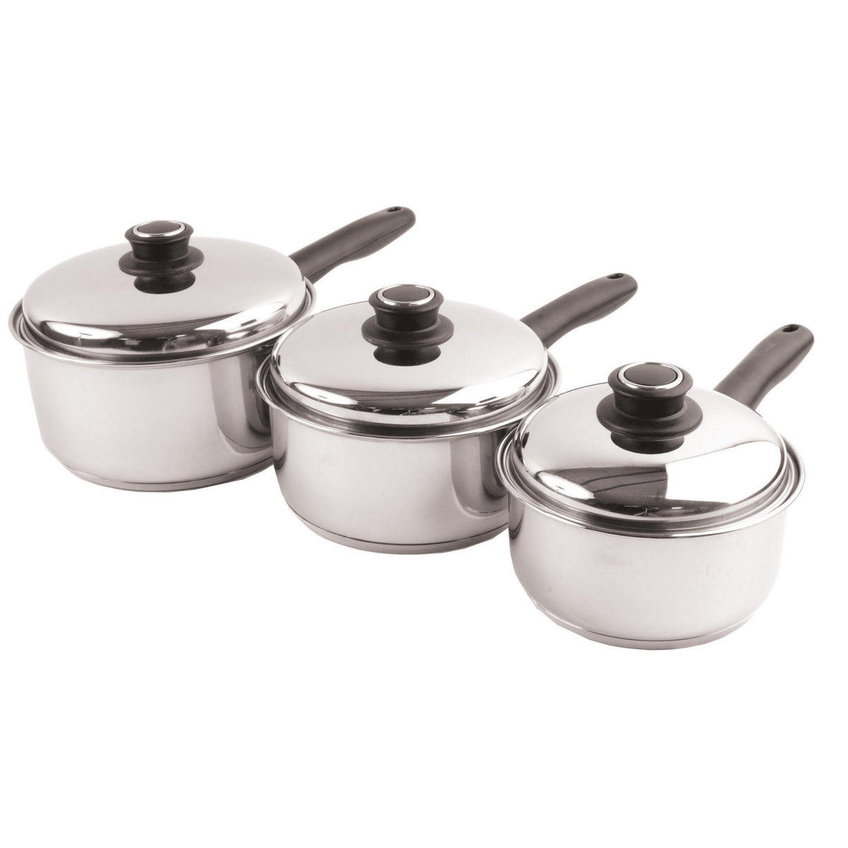 Saucepan Set 3Pce Stainless Steel
