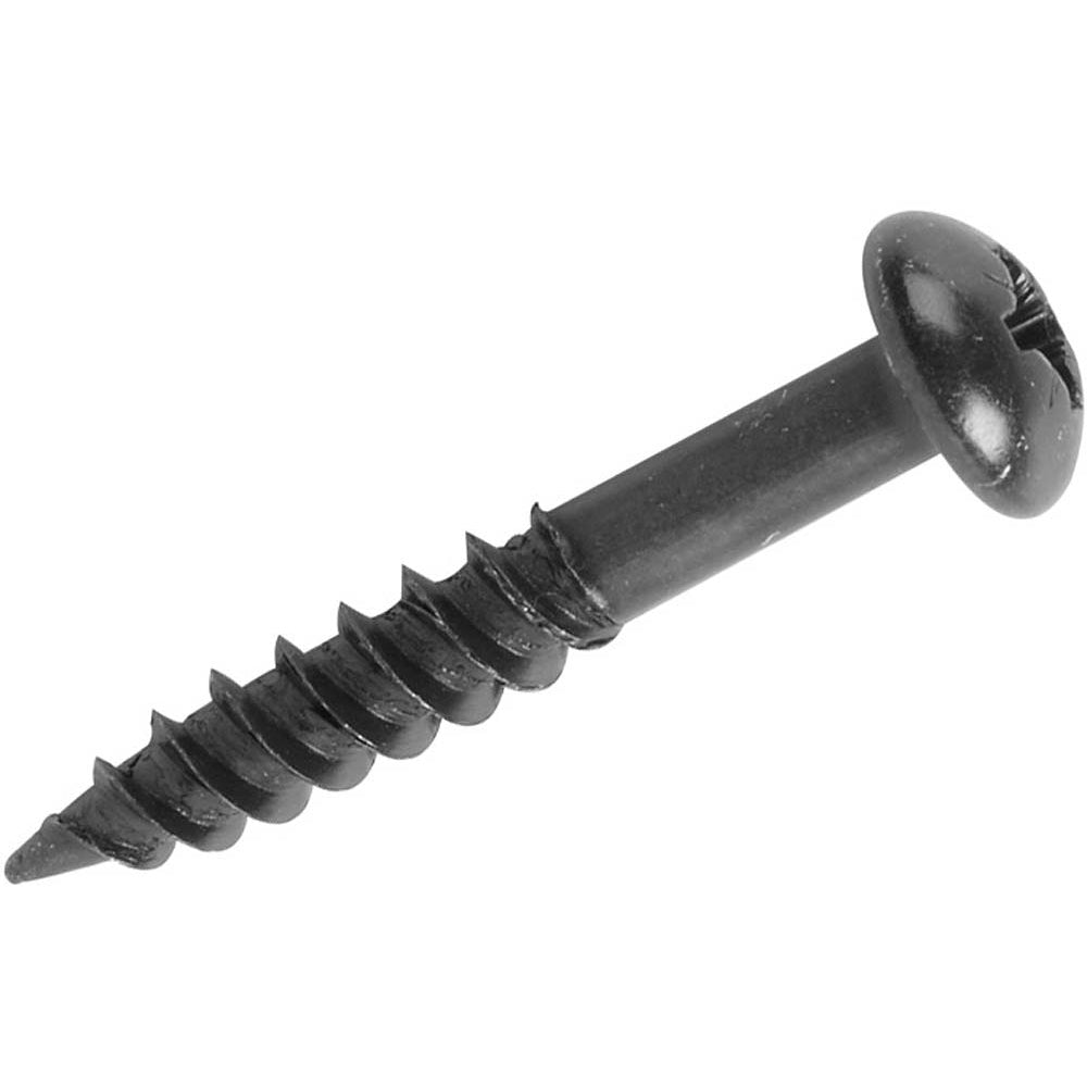 Black Roundhead Woodscrew 4 x 25mm (Pack of 200)