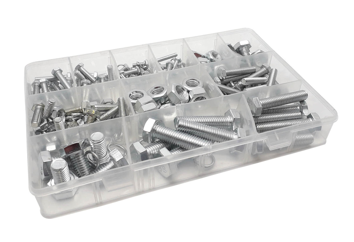 Metric Set Screws, Nuts, Washers Kit - Pack of 240