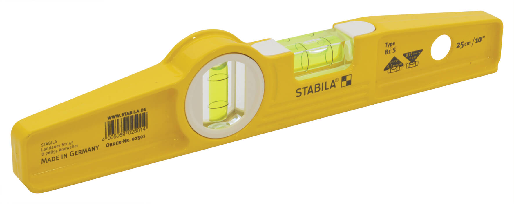 Stabila 81 S Series Spirit Level - 10\"/250mm