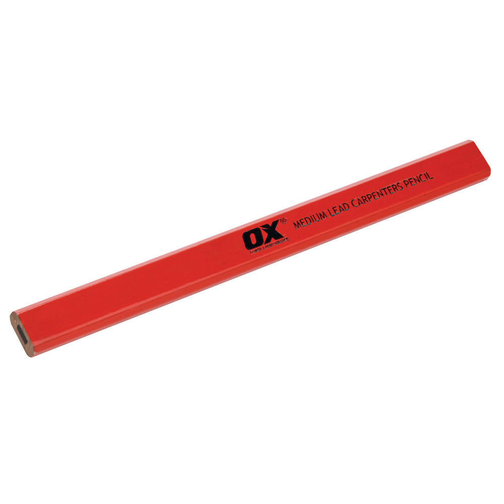 OX Trade Medium Carpenter\'s Pencils - Pack of 10 with Sharpener