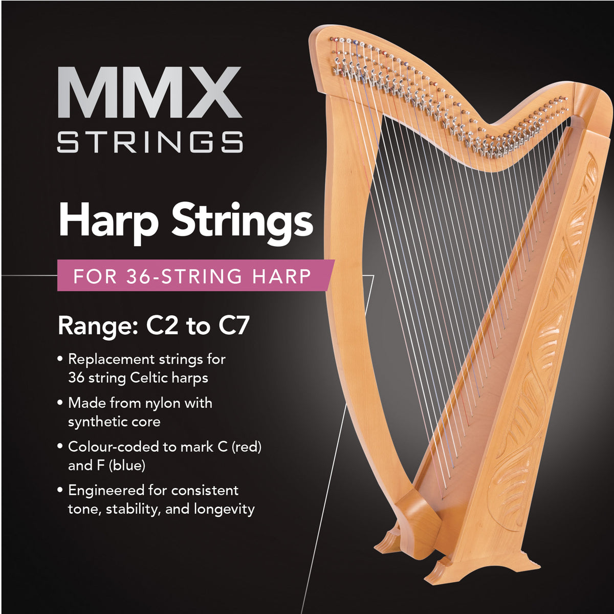 MMX harp string set - 36 strings