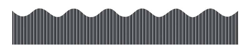 PAC BORDETTE CORRUGATED DECORATIVE BORDER METALLIC ROLL BLACK 57MMX7.5M 1PC -Min Qty 12