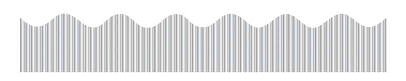 PAC BORDETTE CORRUGATED DECORATIVE BORDER METALLIC ROLL SILVER 57MMX7.5M 1PC -Min Qty 12