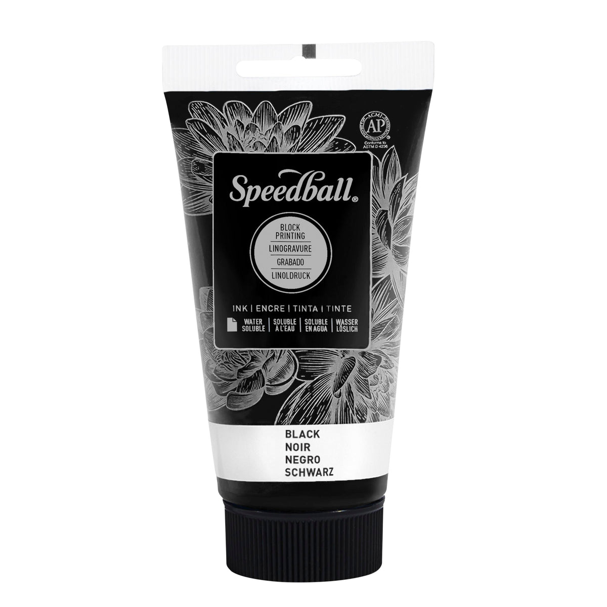 INK WATER SOLUBLE BLOCK PRINTING 2.5 OZ BLACK