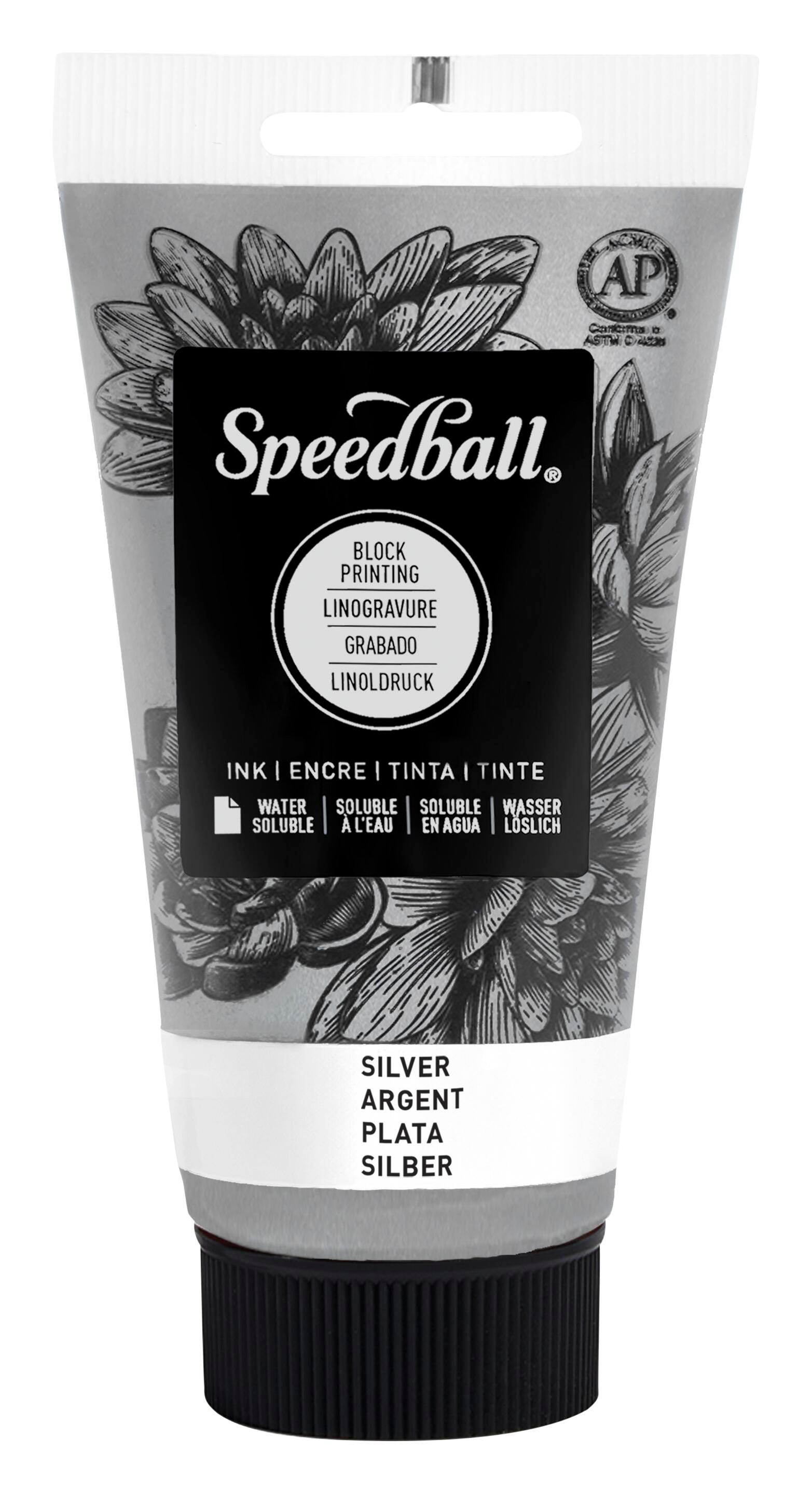 INK WATER SOLUBLE BLOCK PRINTING 2.5 OZ SILVER