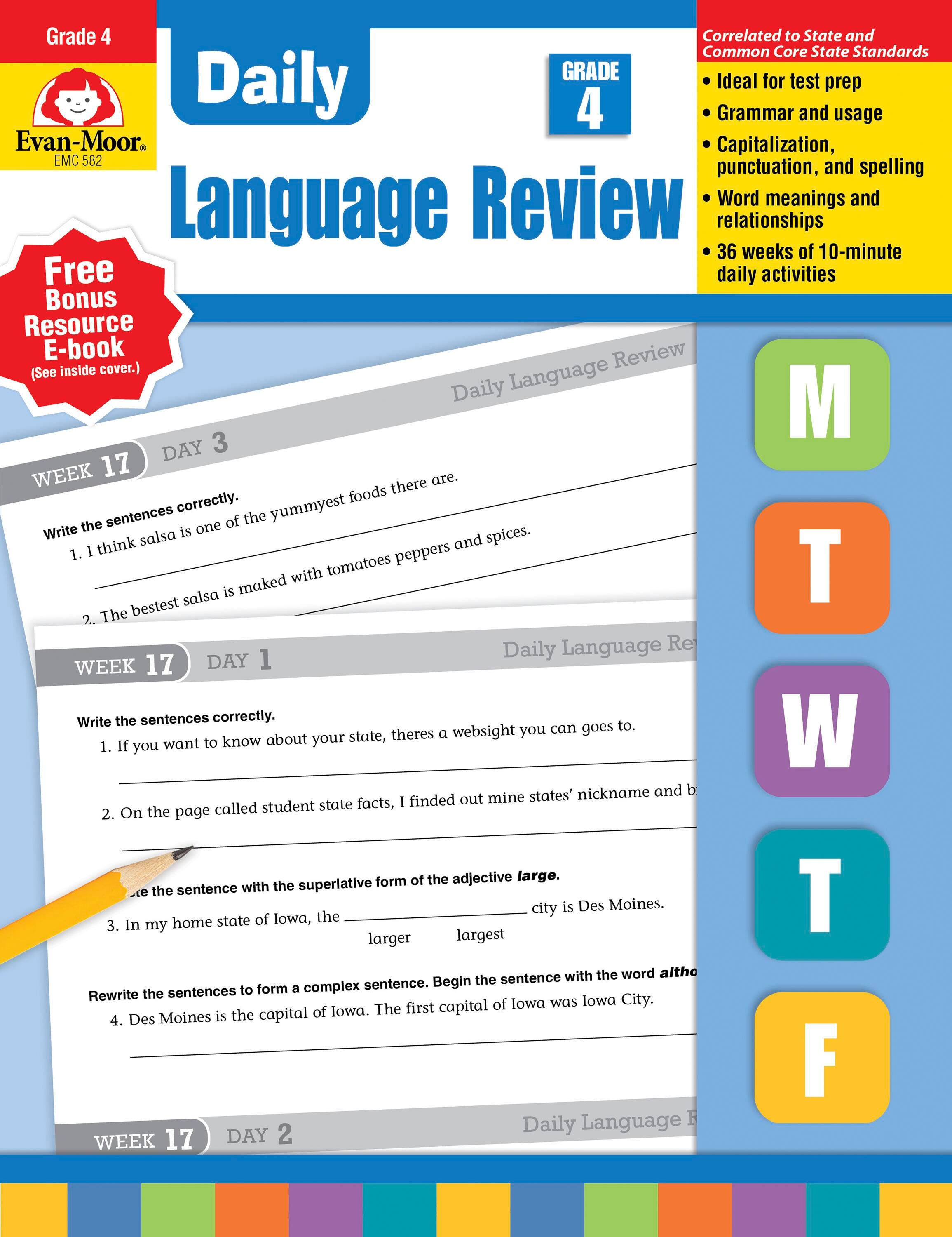 WORKBOOK - DAILY LANGUAGE REVIEW GR 4