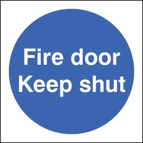 Sign Fire Door Keep Shut S/A 80X80Mm