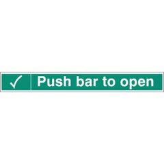 Sign Push Bar To Open S/A 600X75Mm