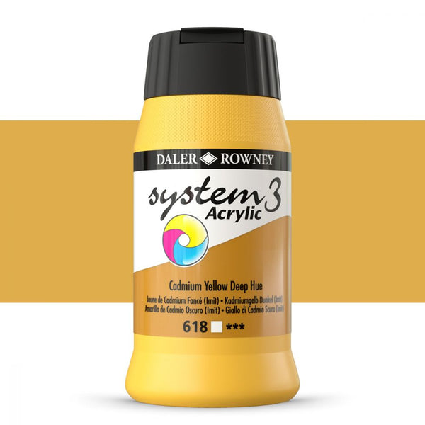 DAL SYSTEM3 ACRYLIC 500ML CADMIUMYELLOW DEEP HUE -Min Qty 1