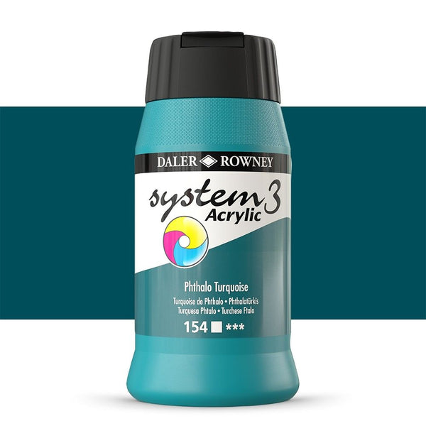 DAL SYSTEM3 ACRYLIC 500ML PHTHALO TURQUOI -Min Qty 1
