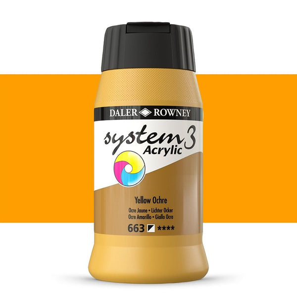 DAL SYSTEM3 ACRYLIC 500ML YELLOW OCHRE -Min Qty 1
