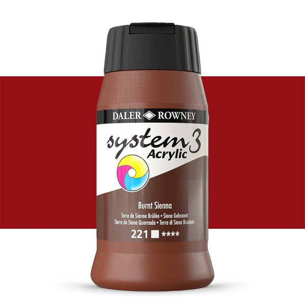 DAL SYSTEM3 ACRYLIC 500ML BURNT SIENNA -Min Qty 1
