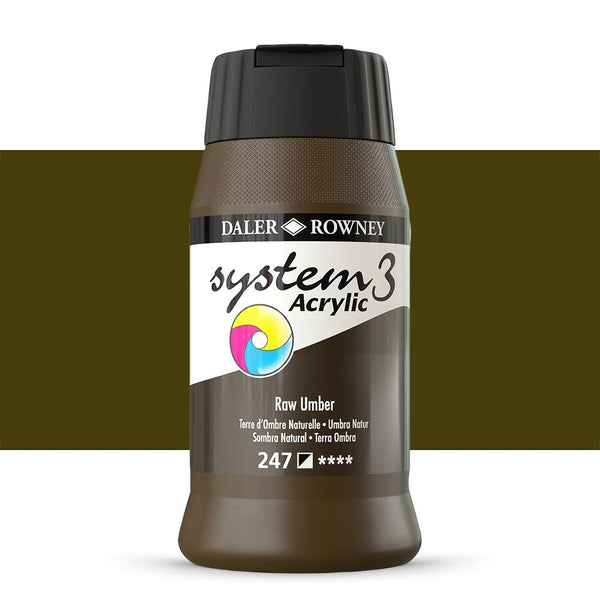 DAL SYSTEM3 ACRYLIC 500ML RAW UMBER -Min Qty 1