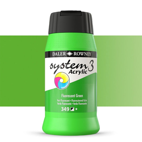 DAL SYSTEM3 ACRYLIC 500ML FLUORESCENT GREEN -Min Qty 1