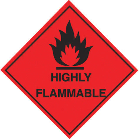 Sign Flammable S/A 100X100Mm