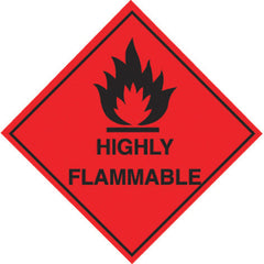 Sign Flammable S/A 100X100Mm