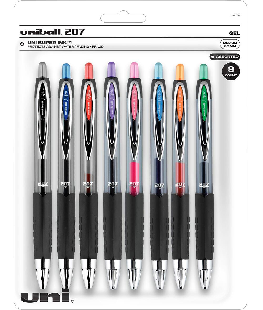 PEN ASST GEL UNI-BALL SIGNO 207 MULTI-COLOR SET OF 8