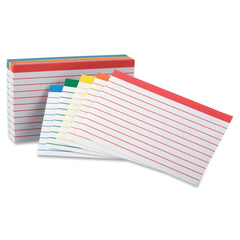 INDEX CARDS 3X5 RULED COLOR CODED OXFORD PK OF 100