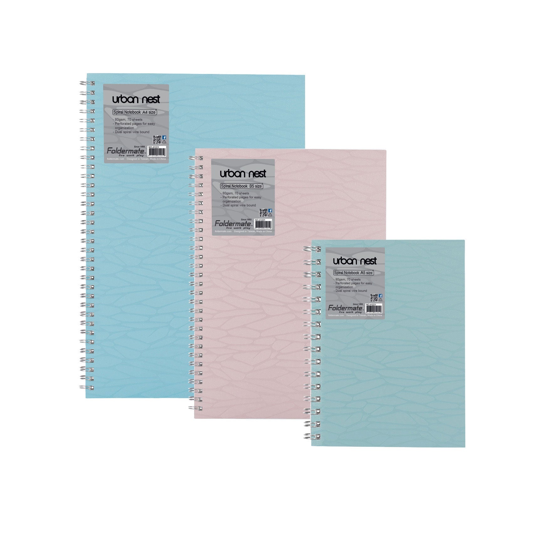 Foldermate, 3SubjctNotebkA5 120sht BX=12 PastlCol UN