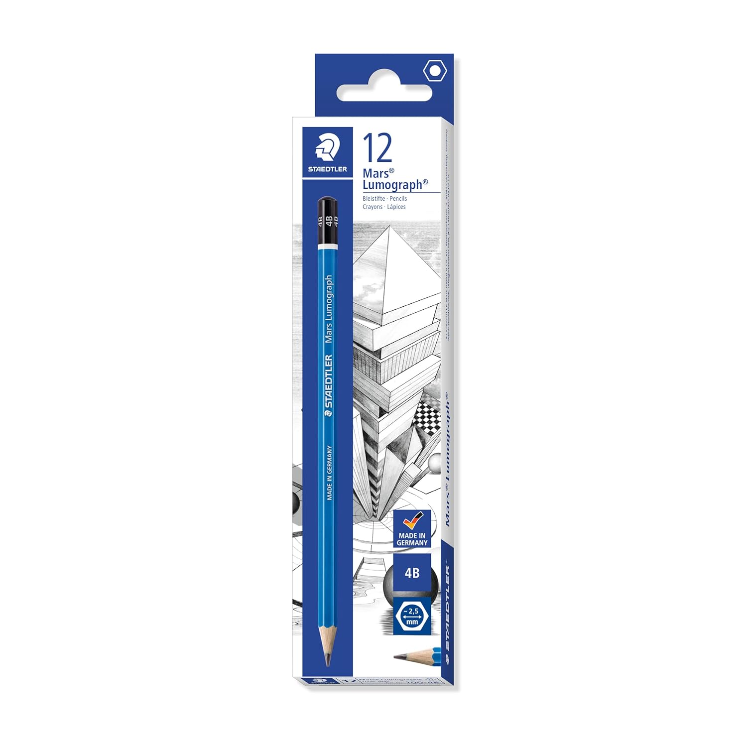 Staedtler, Mars Lumograph Pencil 100-4B Bx=12Pcs
