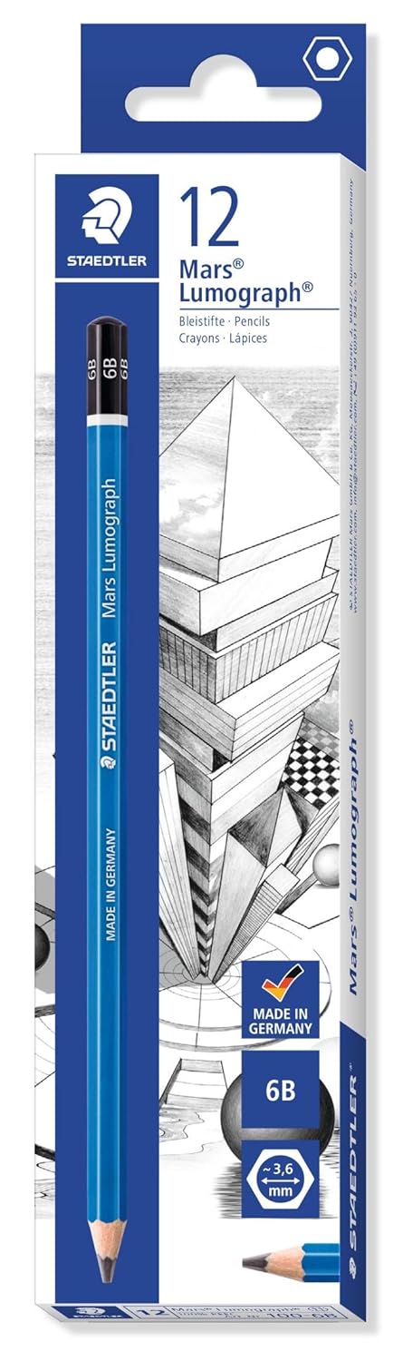 Staedtler, Mars Lumograph Pencil 100-6B Bx=12Pcs