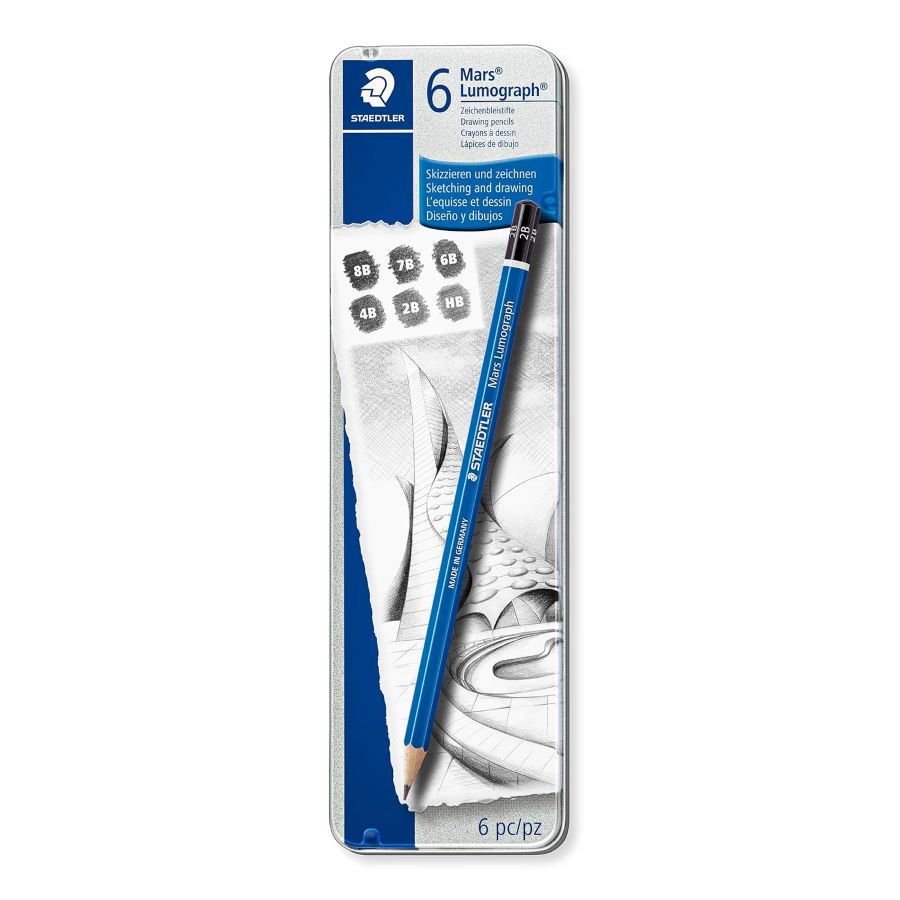 Staedtler, Mars Lumograph Pencil Set=6pcs