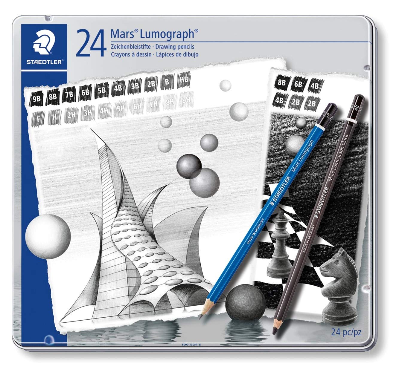 Staedtler, Mars Lumograph Pencil Set=24pc