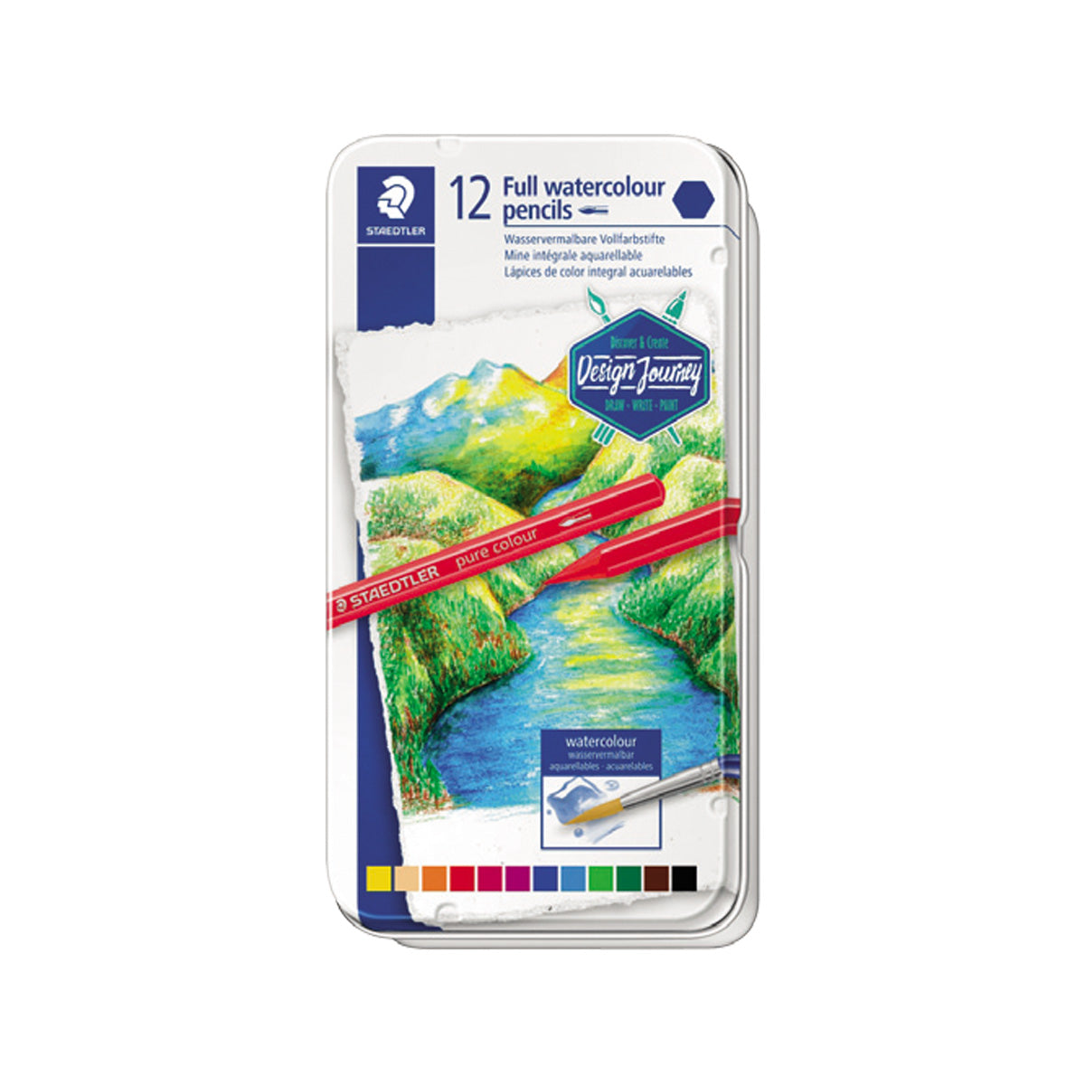 Staedtler, Coloured pencil aquarell Metal Set 12col