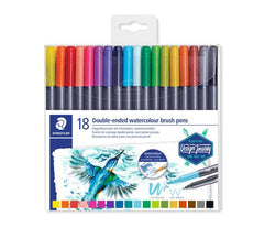 Staedtler, Marsgraphic 2 tips brush pen Set=18col