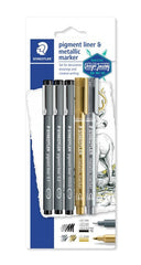 Staedtler, Pigment liner St=3 BK+1 GD+1 SR