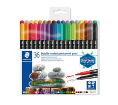 Staedtler, Double-end Permanent Fibre Tip St 36col