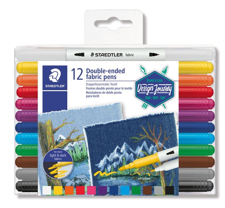 Staedtler, Double-end Fibre Tip Textile Set 12col