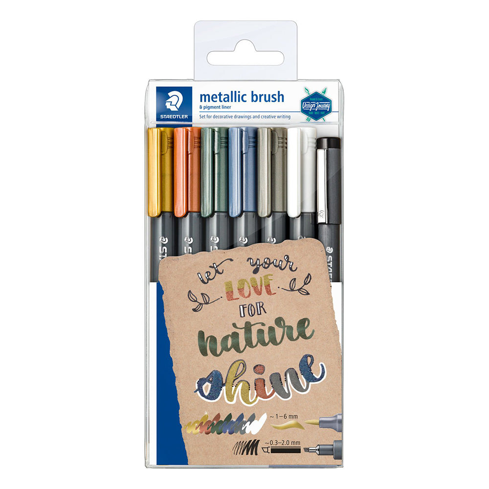 Staedtler, DJ Metalic Marker Brush 6col+1 Liner