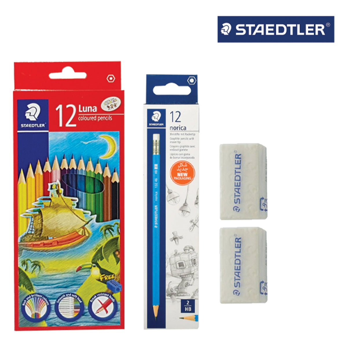 Staedtler, Norica 1dz+ Luna 12col + Eraser C35 2pc