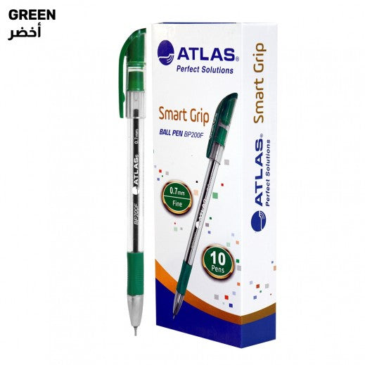 Atlas, Ball Pen 0.7mm Fine BX=10 GN Smart Grip