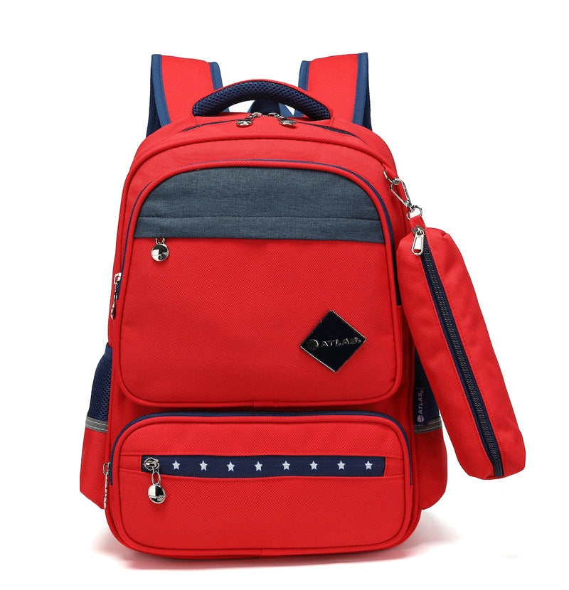 Atlas, Back Pack Boy 16.5\" Red w/blue