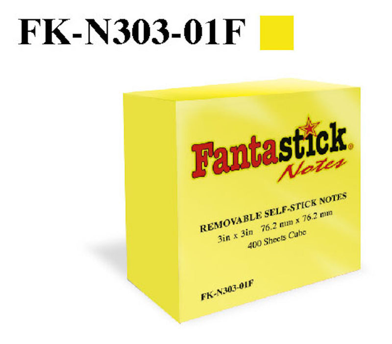 Fantastick, Stick Notes 3\"x3\" Fluor. Yelow